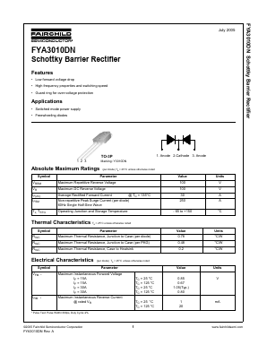 FYA3010DN Datasheet PDF Fairchild Semiconductor