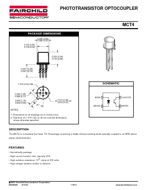 MCT4 Datasheet PDF Fairchild Semiconductor