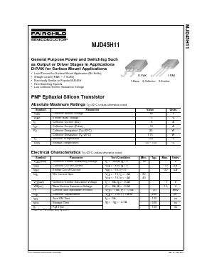 MJD45H11 Datasheet PDF Fairchild Semiconductor