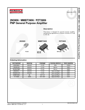 2N3906 Datasheet PDF Fairchild Semiconductor