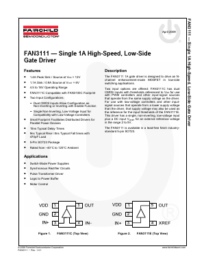 FAN3111ESX Datasheet PDF Fairchild Semiconductor