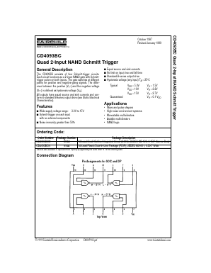 CD4093BCCW Datasheet PDF Fairchild Semiconductor