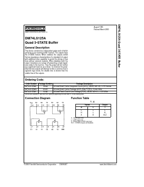 DM74LS125ACW Datasheet PDF Fairchild Semiconductor