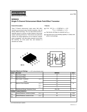 NDS8434 Datasheet PDF Fairchild Semiconductor