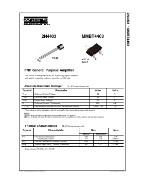 2N4403 Datasheet PDF Fairchild Semiconductor