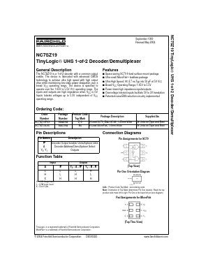 NC7SZ19 Datasheet PDF Fairchild Semiconductor