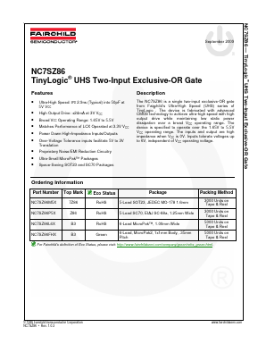 NC7SZ86 Datasheet PDF Fairchild Semiconductor