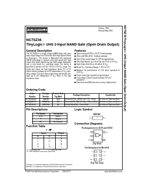 NC7SZ38 Datasheet PDF Fairchild Semiconductor