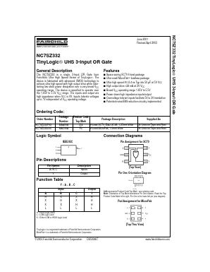 NC7SZ332L6X Datasheet PDF Fairchild Semiconductor