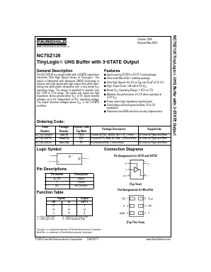 NC7SZ126 Datasheet PDF Fairchild Semiconductor