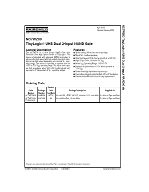 NC7WZ00 Datasheet PDF Fairchild Semiconductor