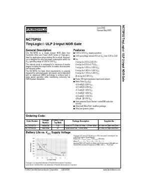 NC7SP02 Datasheet PDF Fairchild Semiconductor