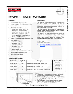 NC7SP04 Datasheet PDF Fairchild Semiconductor