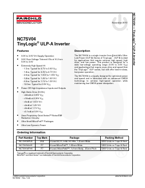 NC7SV04 Datasheet PDF Fairchild Semiconductor