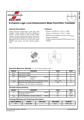 BSS138W Datasheet PDF Fairchild Semiconductor