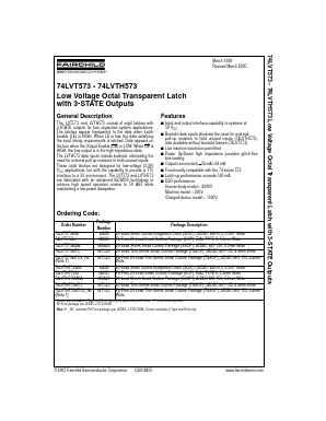 74LVT573WM Datasheet PDF Fairchild Semiconductor