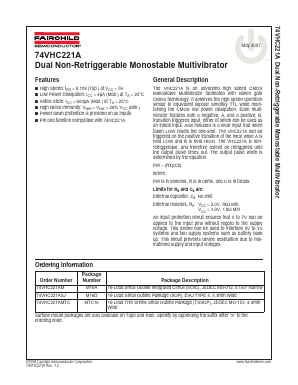 74VHC221ASJ Datasheet PDF Fairchild Semiconductor