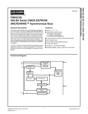 FM93CS06LZ Datasheet PDF Fairchild Semiconductor
