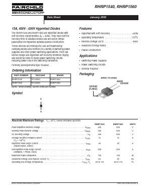 RHRP1540 Datasheet PDF Fairchild Semiconductor