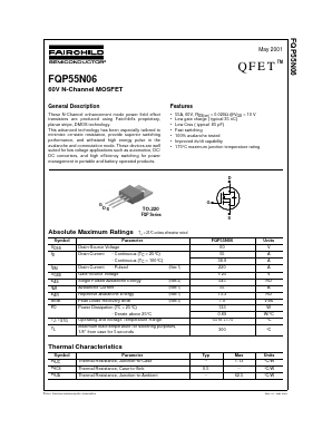 FQP55N06 Datasheet PDF Fairchild Semiconductor