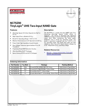 NC7SZ00 Datasheet PDF Fairchild Semiconductor