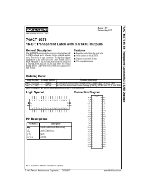 74ACT16373 Datasheet PDF Fairchild Semiconductor