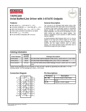 74VHC240M Datasheet PDF Fairchild Semiconductor