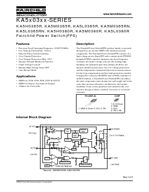 KA5MO365R Datasheet PDF Fairchild Semiconductor
