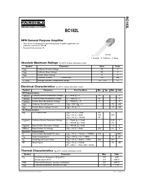 BC182L Datasheet PDF Fairchild Semiconductor