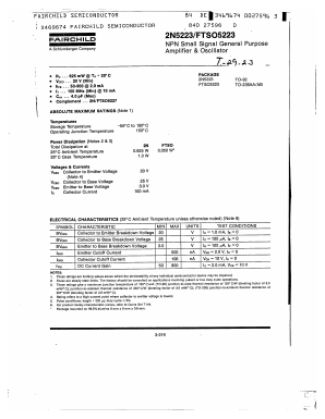 2N5223 Datasheet PDF Fairchild Semiconductor