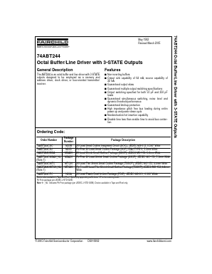 74ABT244CPCX Datasheet PDF Fairchild Semiconductor