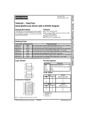74ACT241 Datasheet PDF Fairchild Semiconductor