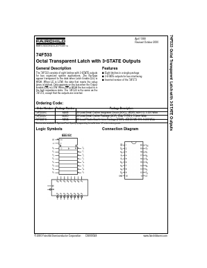 74F533SJX Datasheet PDF Fairchild Semiconductor
