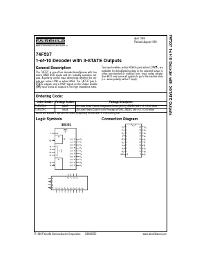 74F537 Datasheet PDF Fairchild Semiconductor