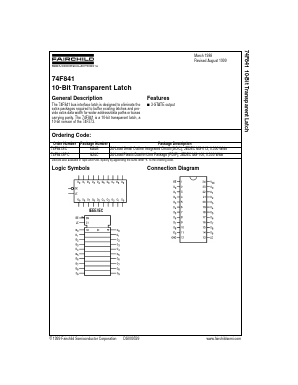 74F841SPC Datasheet PDF Fairchild Semiconductor