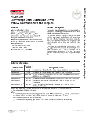 74LCX540 Datasheet PDF Fairchild Semiconductor