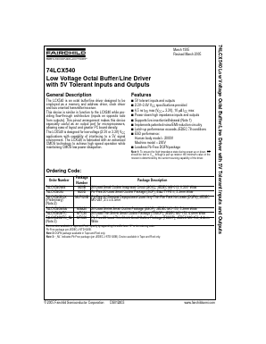 74LCX540WMX Datasheet PDF Fairchild Semiconductor