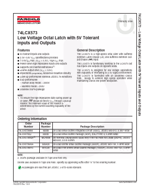 74LCX573BQX Datasheet PDF Fairchild Semiconductor