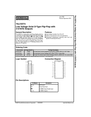 74LVX574MX Datasheet PDF Fairchild Semiconductor