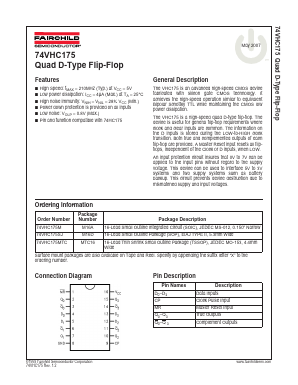 74VHC175SJ Datasheet PDF Fairchild Semiconductor