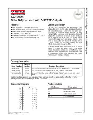 74VHC373SJX Datasheet PDF Fairchild Semiconductor
