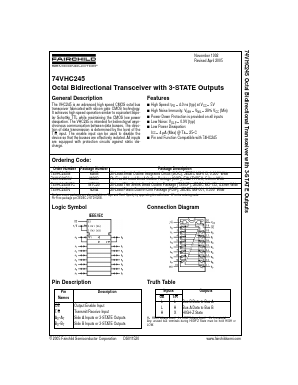 74VHC245 Datasheet PDF Fairchild Semiconductor