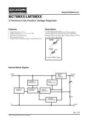 MC78MXX Datasheet PDF Fairchild Semiconductor