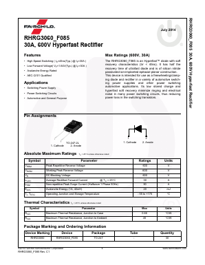 RHRG3060 Datasheet PDF Fairchild Semiconductor