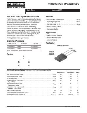 RHRG3040CC Datasheet PDF Fairchild Semiconductor