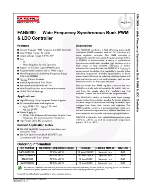 FAN5099MTCX Datasheet PDF Fairchild Semiconductor