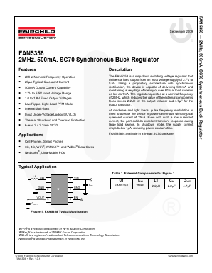 FAN5358 Datasheet PDF Fairchild Semiconductor