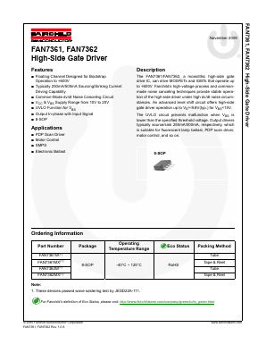 FAN7362MX Datasheet PDF Fairchild Semiconductor