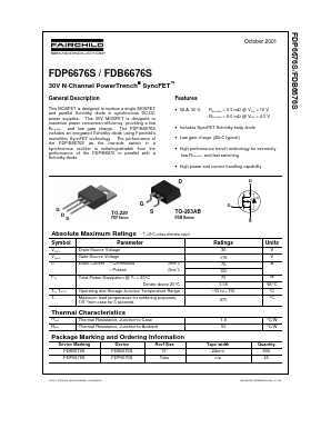 FDP6676S Datasheet PDF Fairchild Semiconductor