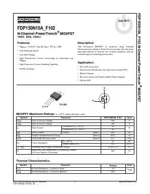 FDP150N10A Datasheet PDF Fairchild Semiconductor